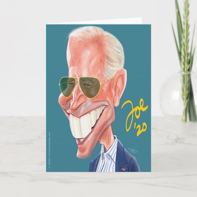 Joe Biden caricature-hälsningskort Kort (Framsida)