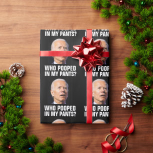 JOE BIDEN CHRISTMAS POOPED WRAPPING PAPPER PRESENTPAPPER