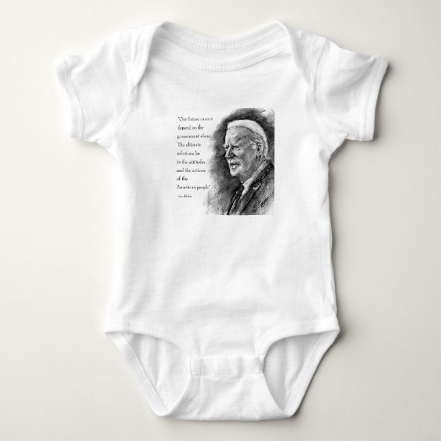 Joe Biden & Citat Baby Bodysuit T Shirt (Framsida)