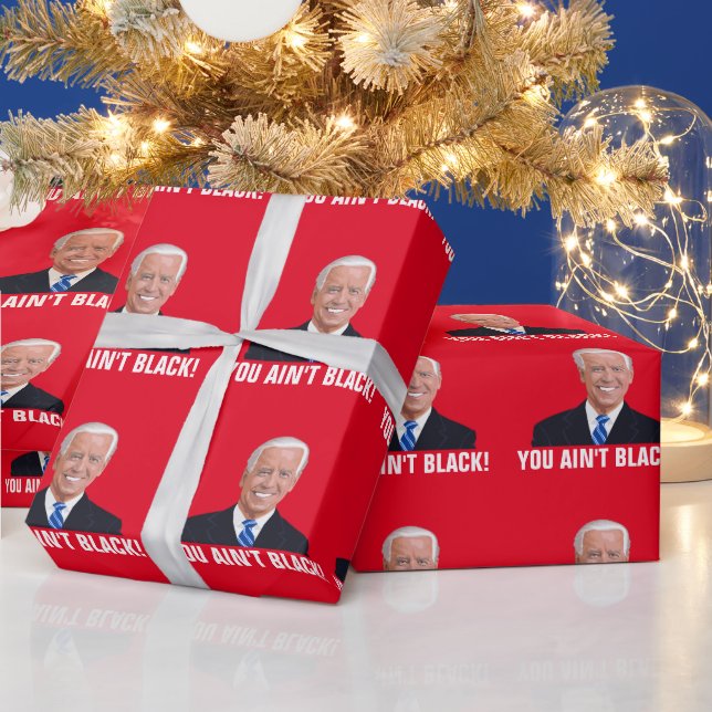 JOE BIDEN DU INTE BLACK! FUNNY CHRISTMAS WRAPPI PRESENTPAPPER (Helgdagar)