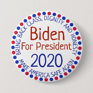 Joe Biden för presidentval 2020 knäppas Knapp