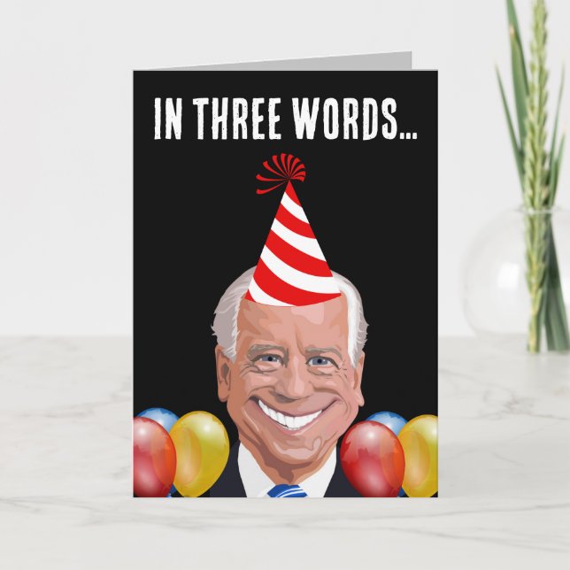 JOE BIDEN FÖRSVAGADE BIRTHDAY FUNNY CARDS HELGKORT (Framsida)