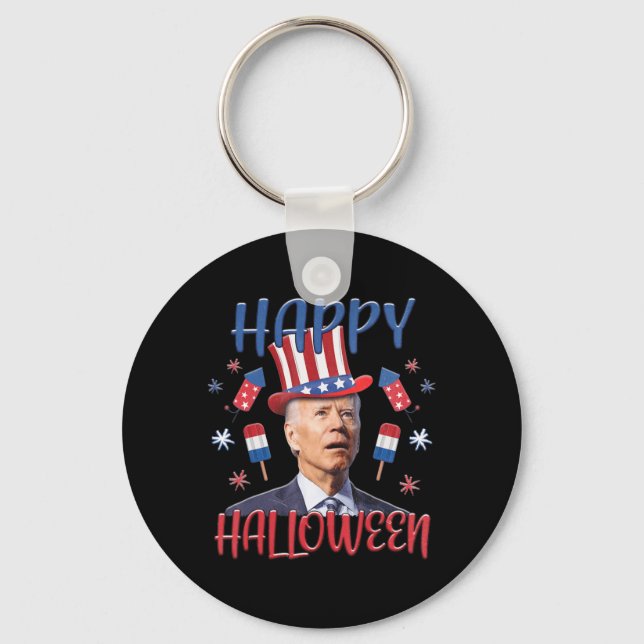 Joe Biden förväxlade Merry 4th of Halloween Fjärde Nyckelring (Framsida)