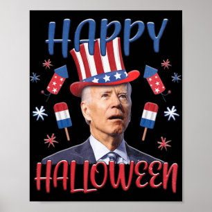 Joe Biden förväxlade Merry 4th of Halloween Fjärde Poster