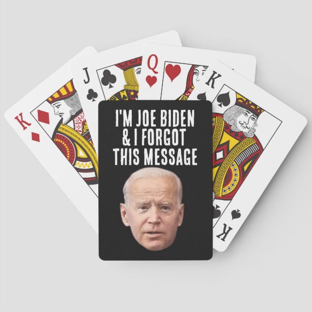 JOE BIDEN FUNNY FORGOT MEDDELANDE SPELKORT (Baksidan)