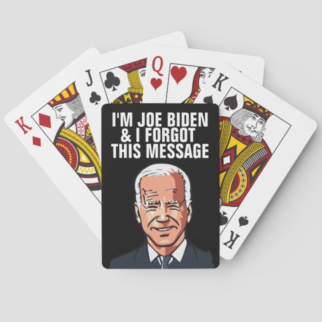 JOE BIDEN FUNNY FORGOT MEDDELANDE SPELKORT (Baksidan)