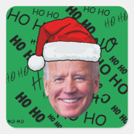 Joe Biden Funny Grönt Ho Ho jul Fyrkantigt Klistermärke