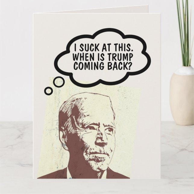 JOE BIDEN FUNNY HEJ TRUMP CARDS TACK KORT (Framsida)