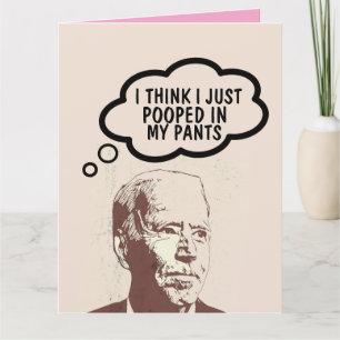 JOE BIDEN FUNNY POOP VALENTINS DAGKORT TACK KORT