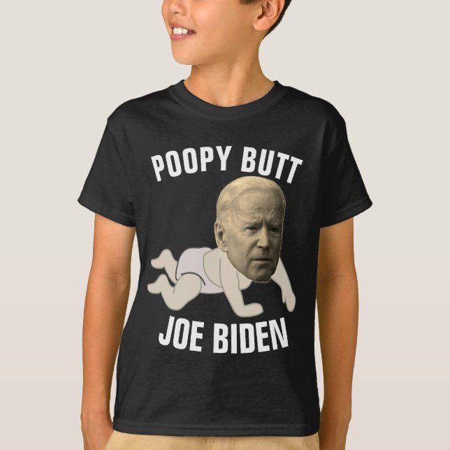 JOE BIDEN FUNNY POPPY BUTT KIDS T-Shirts (Framsida)