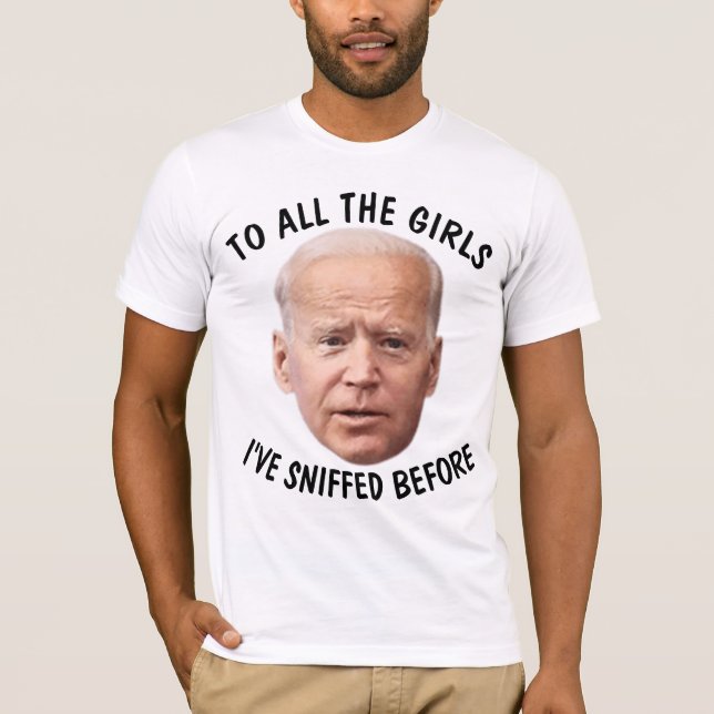 JOE BIDEN FUNNY SNIFF SNIFFER T SHIRT (Framsida)