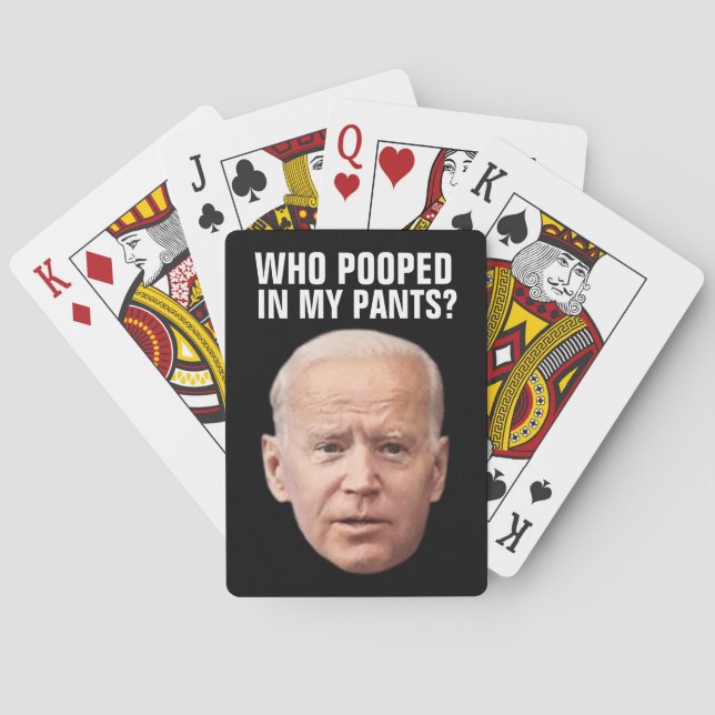 JOE BIDEN FUNNY VEM POOPED? SPELKORT (Baksidan)