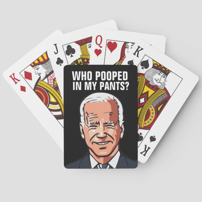 JOE BIDEN FUNNY VEM POOPED? SPELKORT (Baksidan)