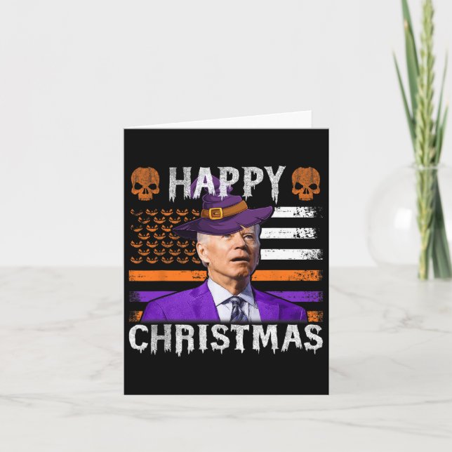 Joe Biden Glad Halloween God Jul USA Flagga  Kort (Framsida)