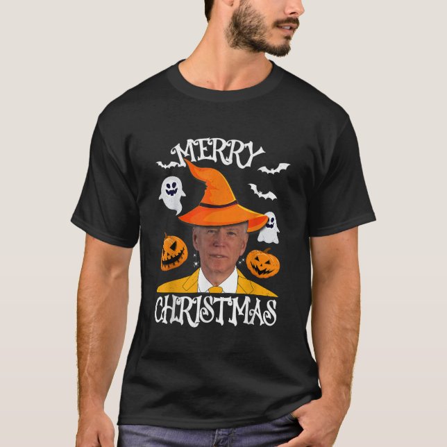 Joe Biden God jul Halloween Jokes Pumpkin T Shirt (Framsida)