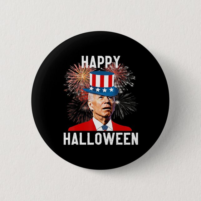 Joe Biden Happy halloween för Roligt till juli Knapp (Framsida)