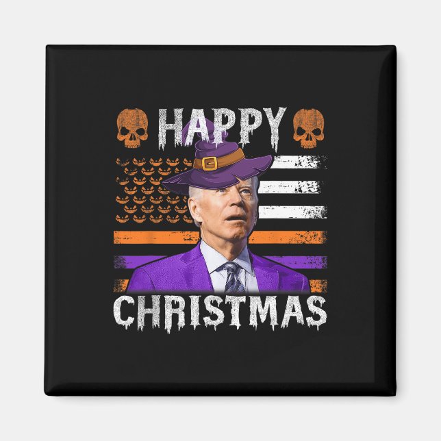Joe Biden Happy halloween Lycklig jul jul, Us Flag Magnet (Framsidan)