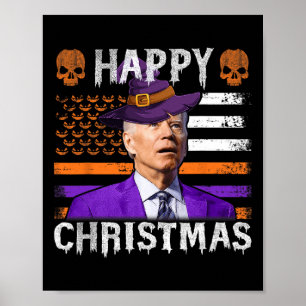 Joe Biden Happy halloween Lycklig jul jul, Us Flag Poster