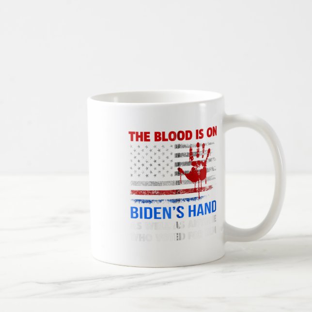 Joe Biden har blod på sin Händer-antigenlastare Kaffemugg (Höger)