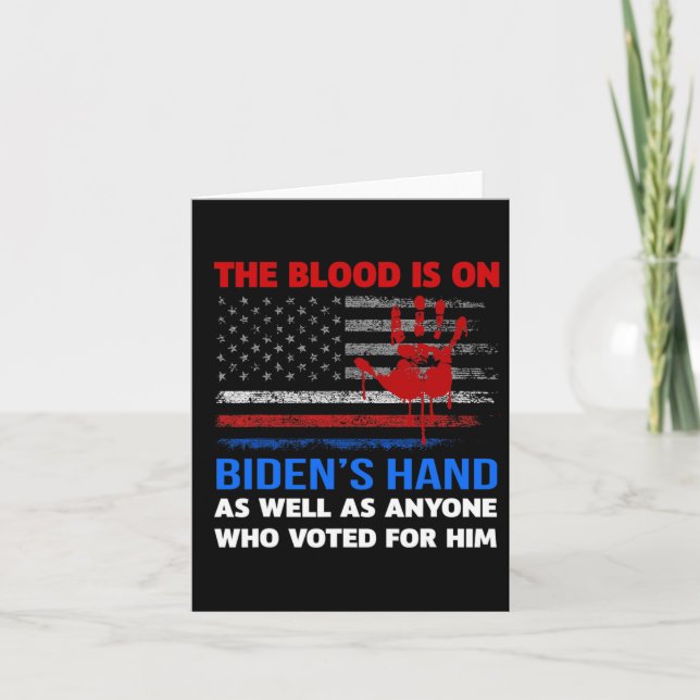 Joe Biden har blod på sin Händer-antigenlastare Kort (Framsida)