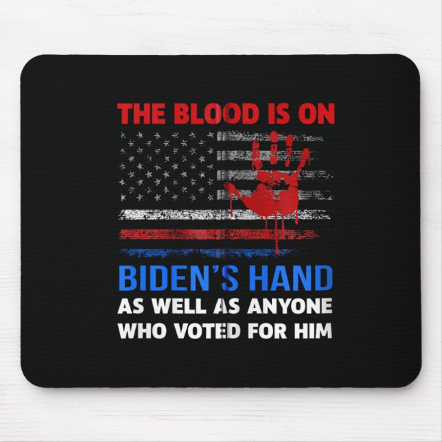 Joe Biden har blod på sin Händer-antigenlastare Musmatta (Framsidan)