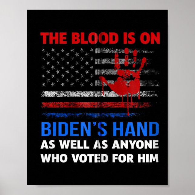 Joe Biden har blod på sin Händer-antigenlastare Poster (Framsidan)