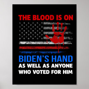 Joe Biden har blod på sin Händer-antigenlastare Poster