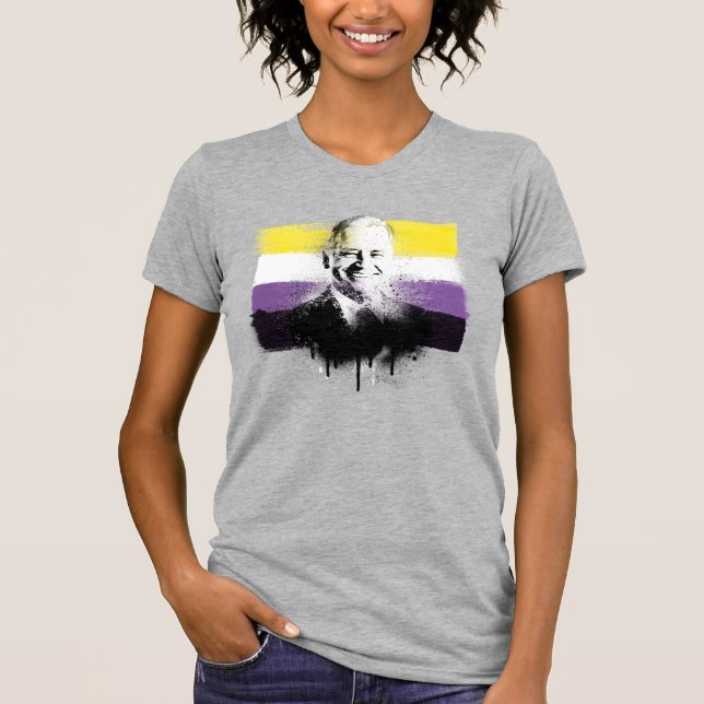 Joe Biden Icke-binär Pride T-shirt (Framsida)