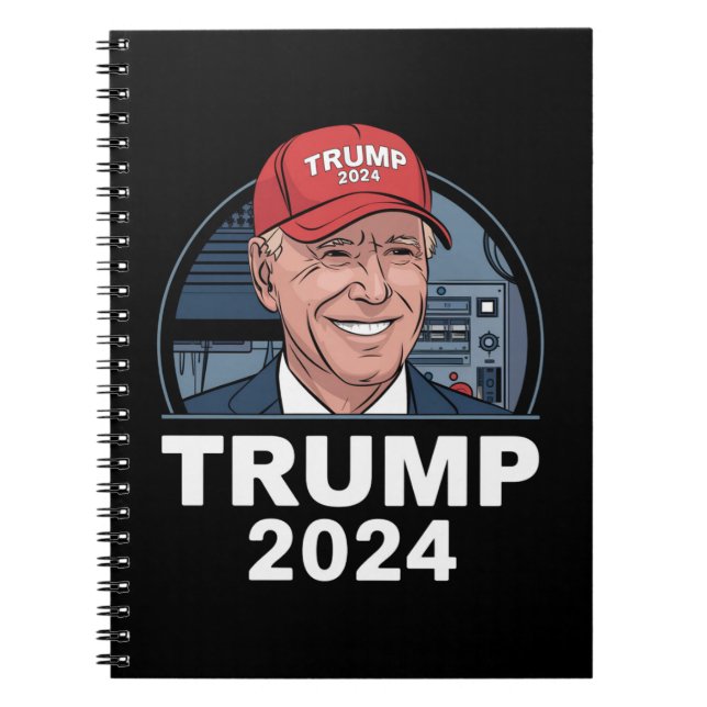 Joe Biden iförd en Trump-hatt Anteckningsbok (Framsidan)