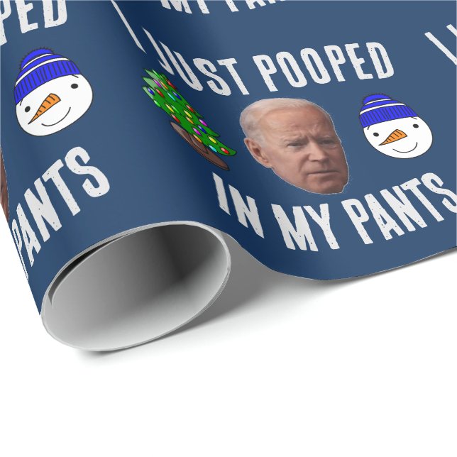 JOE BIDEN JUL ROLIGT BAJSA INPAPPERINGS PAPPER PRESENTPAPPER (Rullad Hörn)