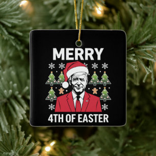 Joe Biden jul Santa hatt God påsk Julgransprydnad Keramik