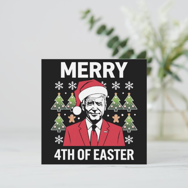 Joe Biden jul Santa hatt God påsk  Julkort (Stående Fram)