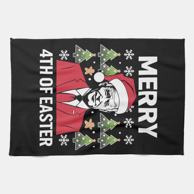 Joe Biden jul Santa hatt God påsk  Kökshandduk (Horisontell)