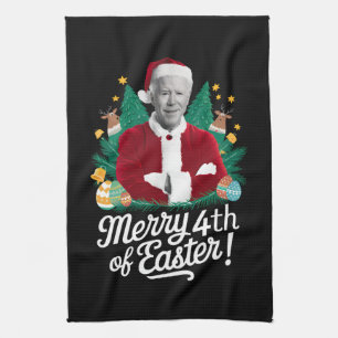 Joe Biden jul tomte God jul 4:e påsken Xmas Kökshandduk