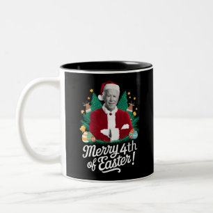 Joe Biden jul tomte God jul 4:e påsken Xmas Två-Tonad Mugg