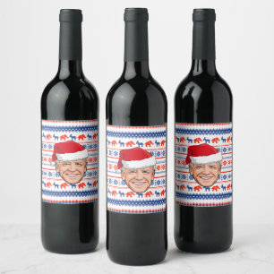 Joe Biden jul Vinflaska Etikett