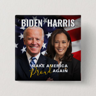 Joe Biden Kamala Harris 2020-fotopnapp i USA flagg Knapp