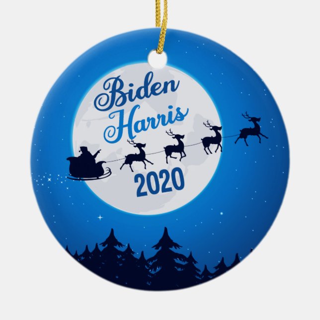 Joe Biden Kamala Harris 2020 - jul Julgransprydnad Keramik (Framsidan)