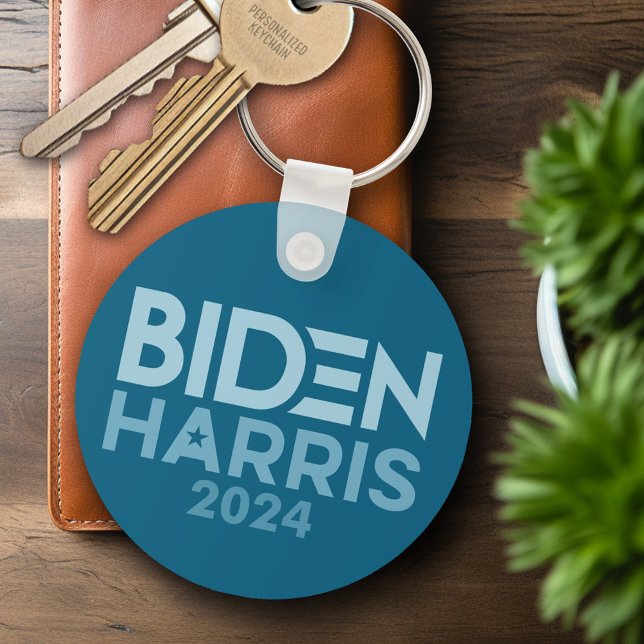 Joe Biden Kamala Harris 2024 blått vitt Nyckelring (Personalized Keychain - Biden Harris)
