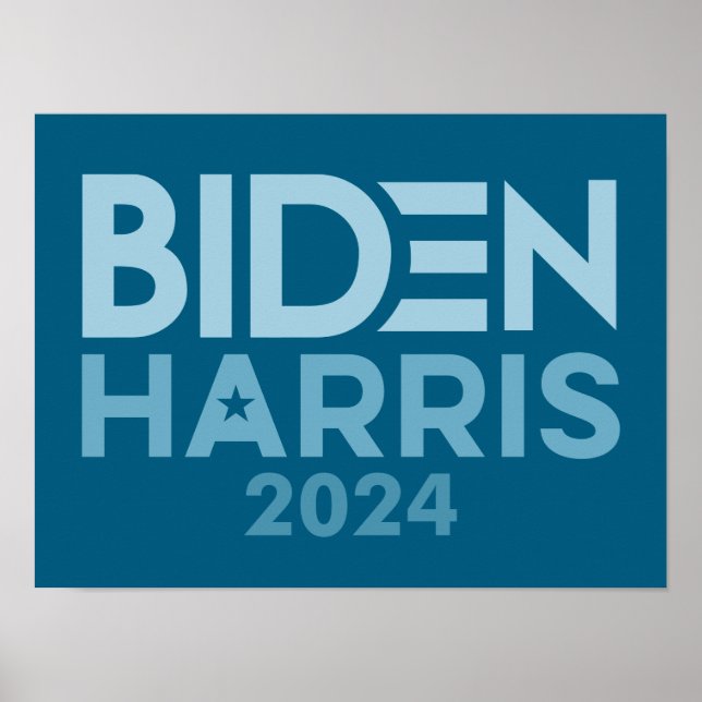 Joe Biden Kamala Harris 2024 blått vitt Poster (Framsidan)