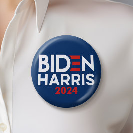 Joe Biden Kamala Harris 2024 Rött vitt blått Knapp