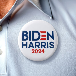Joe Biden Kamala Harris 2024 Rött vitt blått Knapp