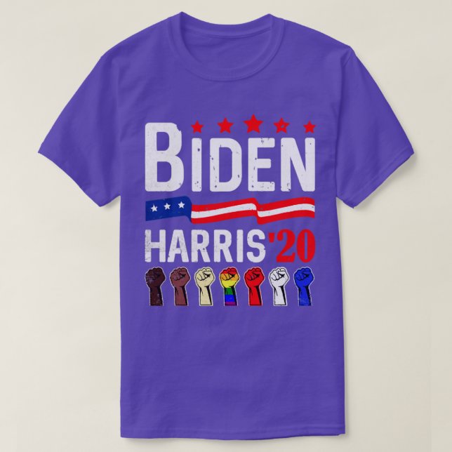 Joe Biden Kamala Harris Anti Racism LGBT Support T Shirt (Design framsida)