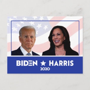 JOE BIDEN KAMALA HARRIS FOTO Tal 2020 Vykort