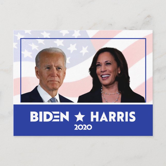 JOE BIDEN KAMALA HARRIS FOTO Tal 2020 Vykort (Framsida)