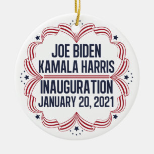 Joe Biden Kamala Harris Invigning 2021 Julgransprydnad Keramik
