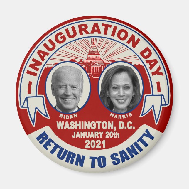 Joe Biden Kamala Harris invigningsdag Souvenir Magnet (Framsidan)