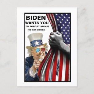 Joe Biden Krigsförbrytare Vykort
