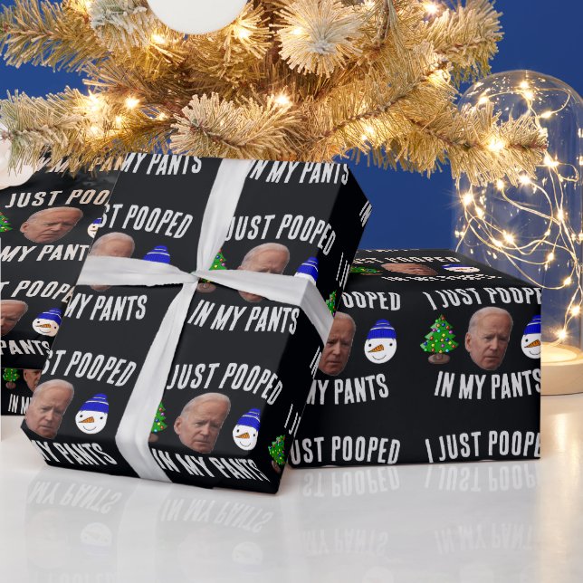 JOE BIDEN Lustig POOPED CHRISTMAS WRAPPING PAPPER Presentpapper (Helgdagar)