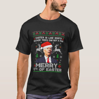Joe Biden Lycklig 4:e Påsk Ugly julsötare T Shirt